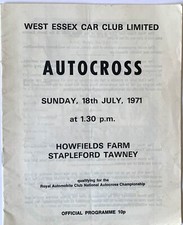 West Essex Car Club Autocross Programme July 1971 (P)