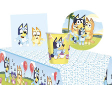 Bluey Party Tableware Decorations Bluey Birthday Plates Cups Napkins Tablecover