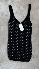 Black Polka Dot Knit Camisole