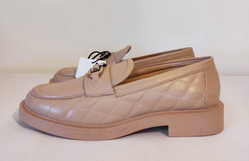 Zara beige leather - beige, quilted