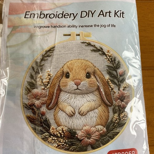 Rabbit bunny embroidery kit - embroidery,