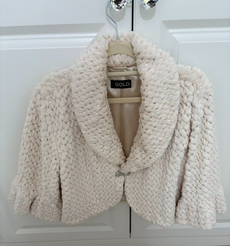 Gold cream faux fur - gold,