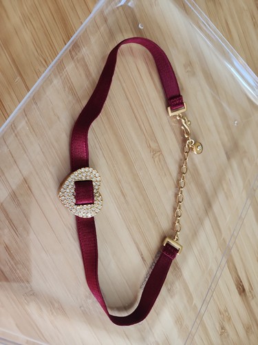 Swarovski red ribbon necklace - ribbon,