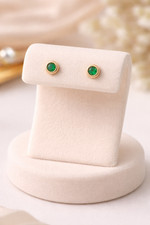 Yellow Gold Emerald Earrings