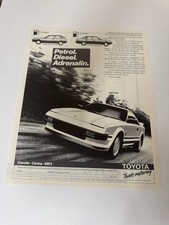 Original Vintage 1985 Mk1 Toyota MR2 Magazine Advert Poster Man Cave Retro Rare