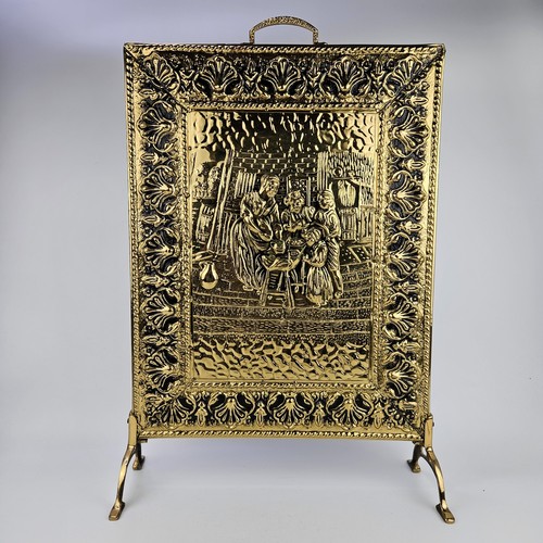 Vintage brass fireplace screen - vintage,