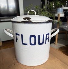 Rustic Vintage Enamel Flour
