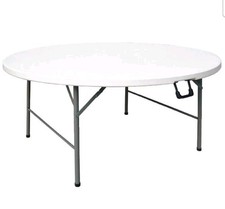 Bolero Round White Folding Events Table - Garden Furniture 5(d) ft (USED)