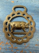 Vintage Brass Pig Horse Harness Brass