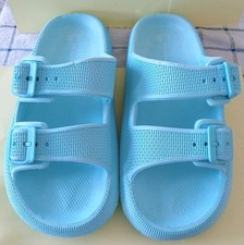 Primark Women's Size 5 Light Blue Sliders. Adjustable Strap Slip On. New No Tags