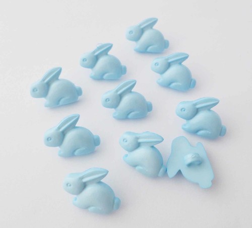 Blue bunny rabbit buttons - bunny,
