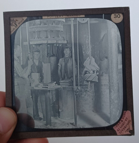 Antique glass magic lantern - glass,