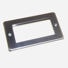 1 x MK K184MCO 2 Gang 4 Module Euro Frontplate 100 x 500mm Aperture Satin Chrome