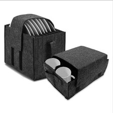 Felt Storage Bag 6 Cups 8 Plates Sorting storage box Caravan Tableware Holder