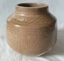 studio pottery vase fine incised decorations 1950s