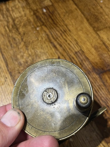 Vintage brass fly fishing - fly, reel