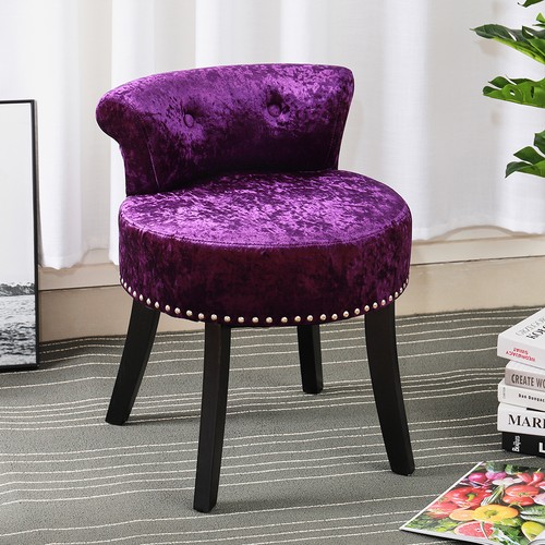 Velvet vanity chair with low - vanity,