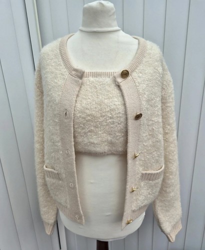 Zara cream bouclé knit - bouclé,