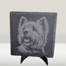 Westie West Highland Terrier Inspired Slate Coaster, Gift, Dogs, Dog Gifts 