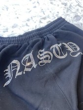 Rhinestone Sweat Track Pants L