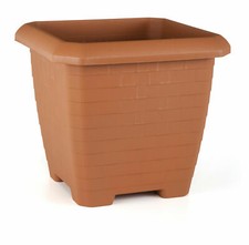 Terracotta square plant pots - terracotta,