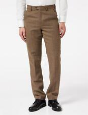 Men's Tan Brown Tweed Trousers