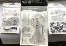 Kanban - clear stamps 3 sets - MAGICAL FLOWERS ROSE ROMANTIC COUPLE MUSIC KEYS