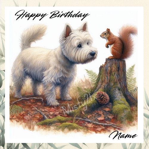 Personalised westie card - personalised,