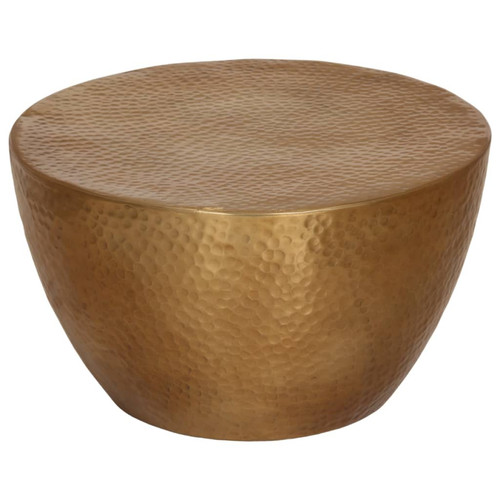 Coffee table brass hammered - coffee,