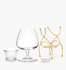 Deluxe Brandy Warmer Set With Crystal Glass