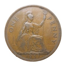 1937 George VI UK Penny Bronze