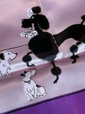 Stunning Vintage 1950’s Poodle Long Purple Scarf rockabilly funk retro  