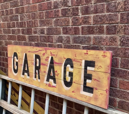 Large painted garage sign - large,