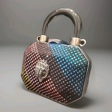 🌈 Kurt Geiger Micro Rainbow Crystal Embellished Top Handle Clutch Bag 🌈