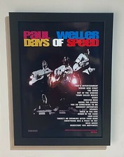 Paul Weller Days of Speed A4 Size Framed Promo Poster - high quality reprint