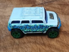 Hot Wheels Hummer ROCKSTER SUV White & Blue Graffiti 