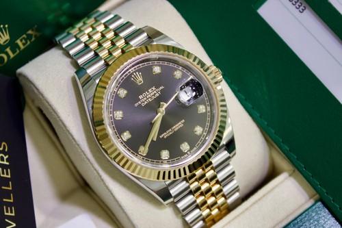 Rolex datejust black diamond - rolex,