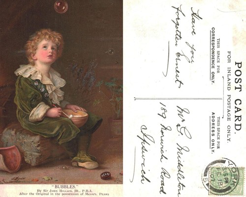 Vintage postcard bubbles sir - vintage,