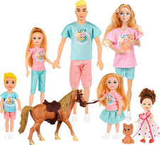 Family Dolls Set of 7 People