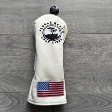 Pebble Beach Golf Fairway Wood Head Cover - White - Embroidered - New