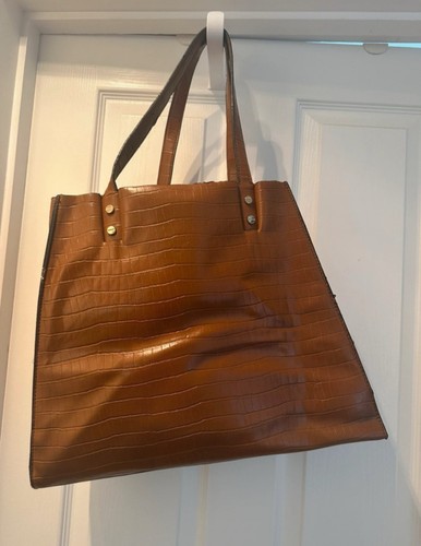 Topshop brown faux croc - topshop,
