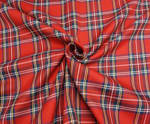Plaid fabric poly viscose - poly,