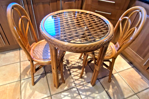 Vintage rattan dining - vintage, bistro