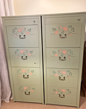 2 x wood-effect 4 drawer