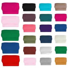 LADIES PLAIN BOOB TUBE STRAPLESS BANDEAU ELASTIC STRETCH VEST BRA CROP TOP
