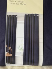 Blue Navy Lined Cotton Eyelet