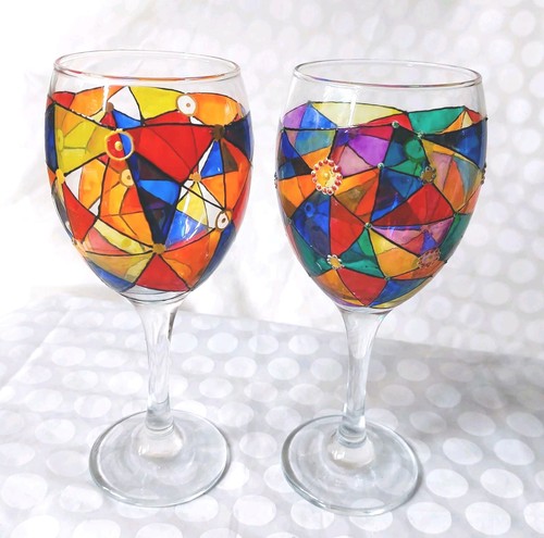 Vintage set handpainted - of, 2