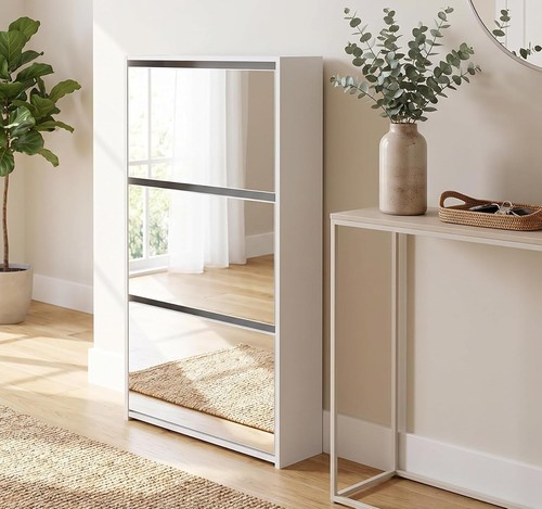Mirror shoe cabinet entryway - mirror,