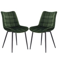 2/4x Kitchen Dining Chair Living Room Lounge Velvet Padded Chairs with Metal Leg