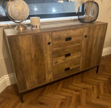 Industrial Storage Sideboard Vintage Rustic Cabinet Large Metal Cupboard Unit